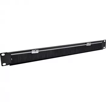 InLine pannello passacavi con spazzola 19 inch 1HE RAL 9005 nero