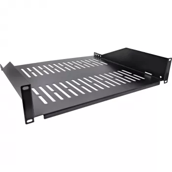 Ripiano rack InLine 19 pollici 400mm 20kg 2U RAL 9005 nero