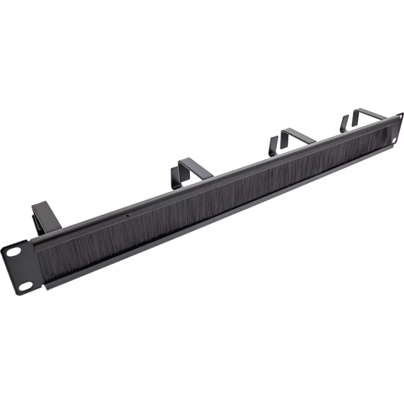 Pannello di gestione cavi InLine 19111L 1U nero 19 pollici con inserto a spazzola