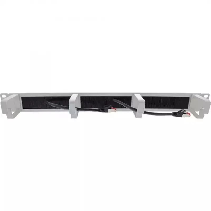 InLine pannelli passacavi 19 pollici con inserto a spazzola e 4 supporti, 1U, RAL 7035