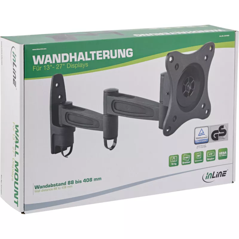 InLine supporto da parete 23105D per monitor fino a 69 cm 27 pollici