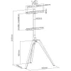 InLine woodstand supporto TV, treppiede, per display 45 pollici–65 pollici (114–165 cm), max. 40 kg