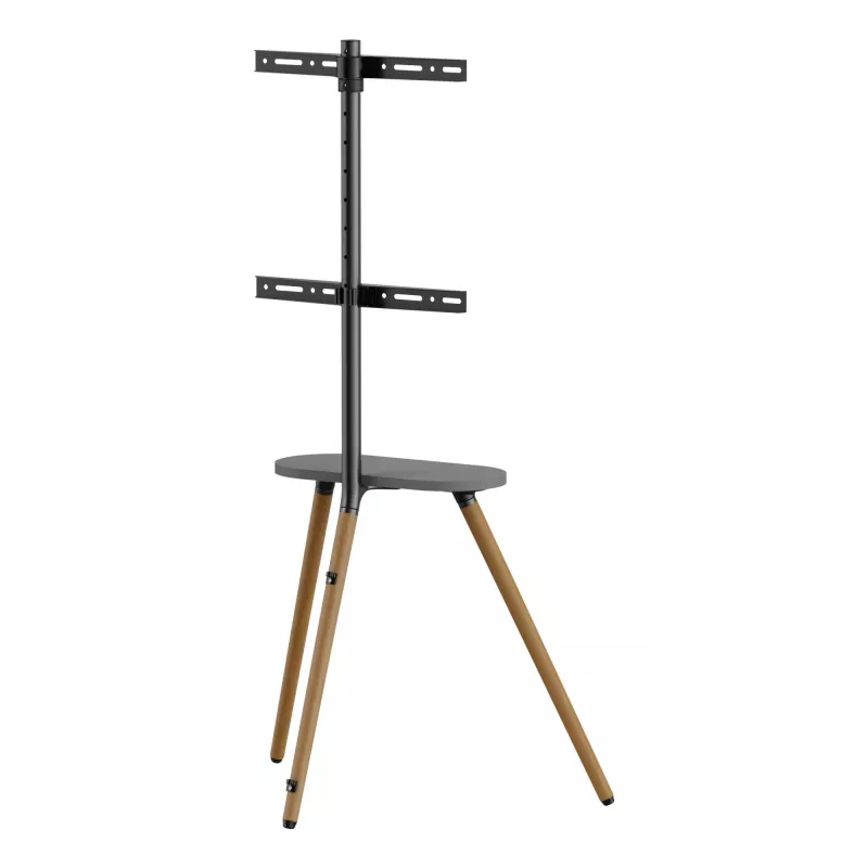 Supporto TV da terra InLine 23133W per schermi 43–65 pollici con ripiano, supporto autoportante