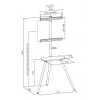 Supporto TV da terra InLine 23133W per schermi 43–65 pollici con ripiano, supporto autoportante
