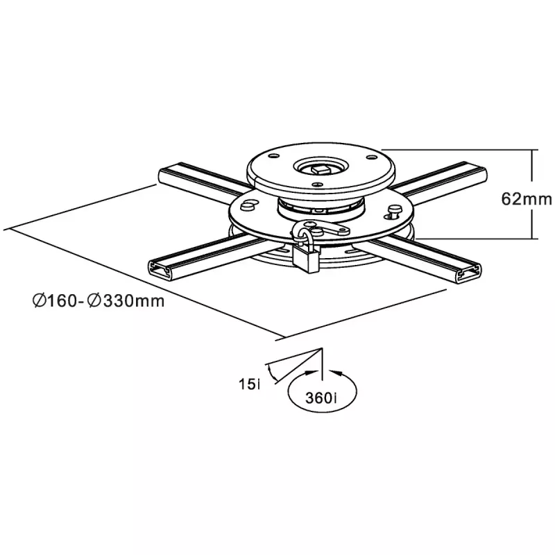 Staffa a parete InLine per proiettore / beamer max. 20 kg