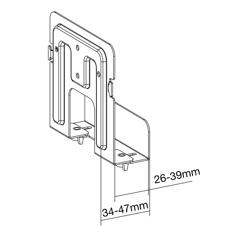 Supporto passivo InLine 23152B per media streaming box 26-39 mm