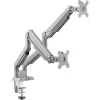 Supporto da tavolo InLine con lift e USB/audio, 2 monitor fino a 81 cm (32 pollici) 9 kg, argento