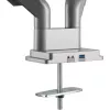 Supporto da tavolo InLine con lift e USB/audio, 2 monitor fino a 81 cm (32 pollici) 9 kg, argento