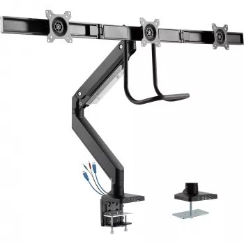 InLine supporto da scrivania con braccio e USB3.0, orientabile, per 3 monitor fino a 27