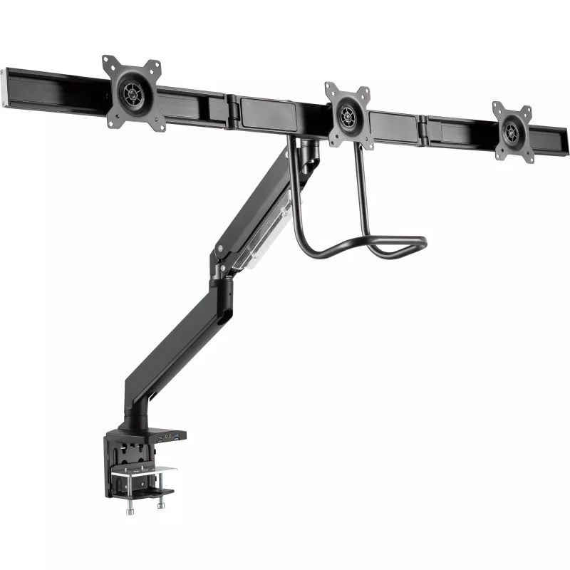 InLine supporto da scrivania con braccio e USB3.0, orientabile, per 3 monitor fino a 27
