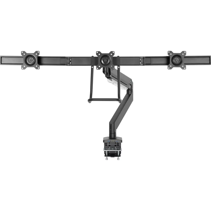 InLine supporto da scrivania con braccio e USB3.0, orientabile, per 3 monitor fino a 27