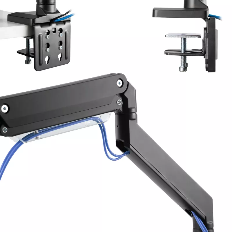 InLine supporto da scrivania con braccio e USB3.0, orientabile, per 3 monitor fino a 27