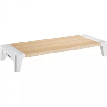 Piattaforma per monitor InLine Platform+, 2x USB 3.2 Gen1 e ricarica QC3, 80 mm, max. 15 kg