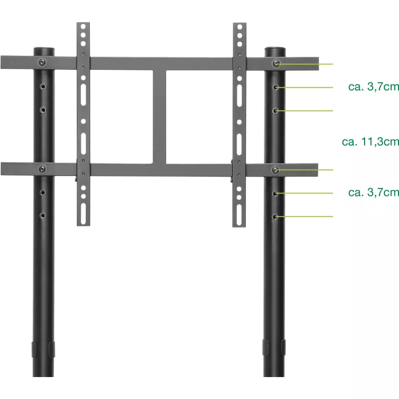 Carrello multimediale InLine 23177A per TV LED 37 pollici–80 pollici, max. 80 kg