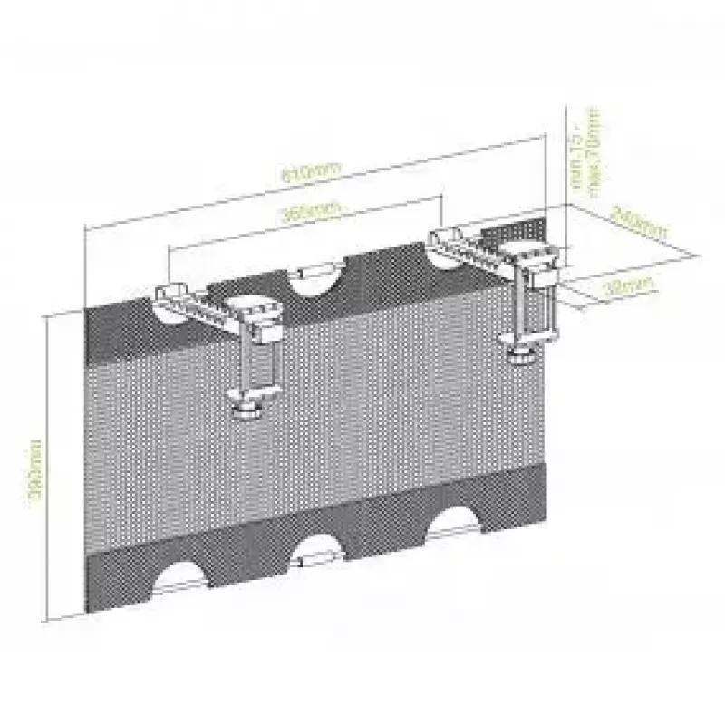 Canalina portacavi InLine 23199B nero rete di contenimento sottotavolo 610x240x390 mm