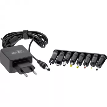 Alimentatore universale InLine, 5 V / 15 W, con 8 connettori intercambiabili, Micro-USB, USB-C