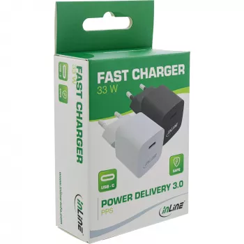 Caricabatterie USB InLine 31501C Single USB-C 33W Power Delivery PPS bianco