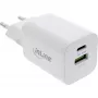 InLine alimentatore USB, caricabatterie USB-A + USB-C, 33W, PD + QC, bianco