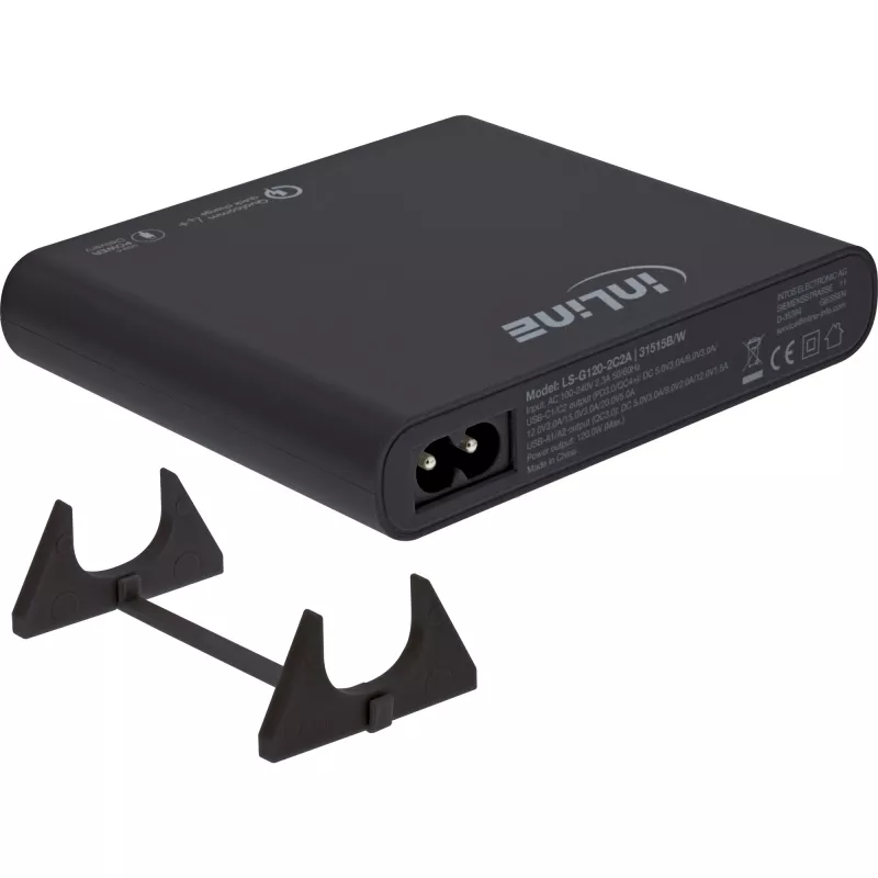InLine Alimentatore USB GaN, 4 porte, 2x USB-C + 2x USB-A, 120 W, nero (31515B)