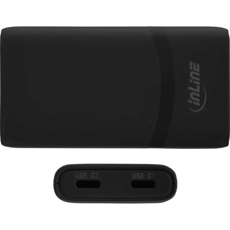 Alimentatore USB caricabatterie InLine 31519B Dual USB-C 65W adattatore di rete con due porte USB-C