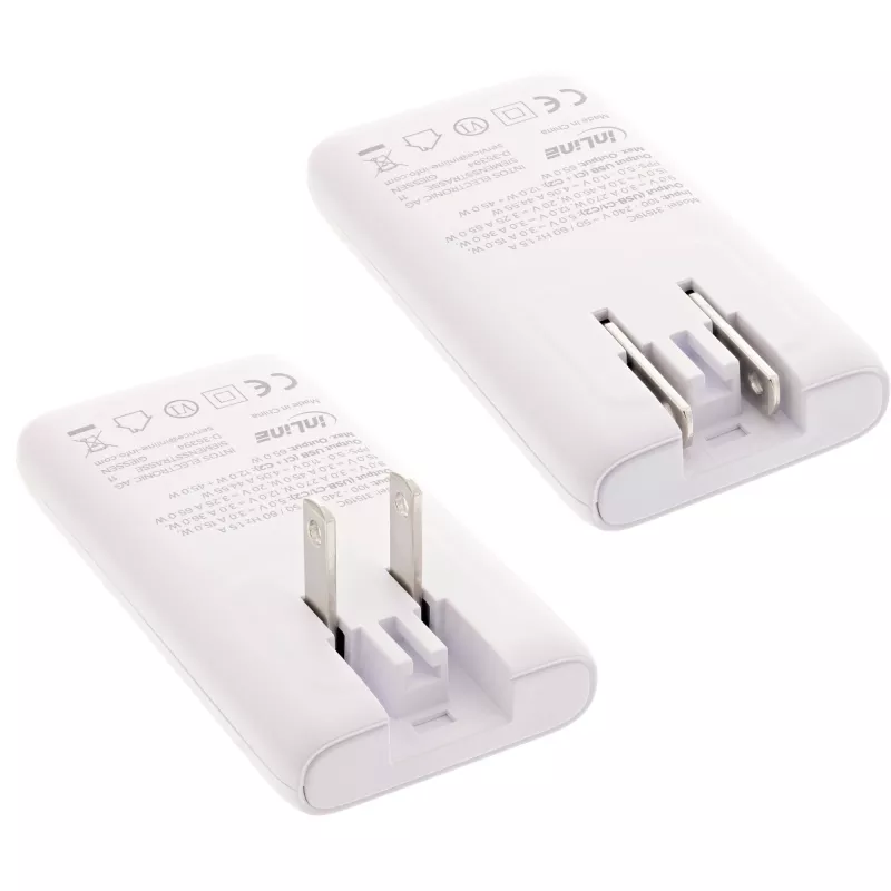 Alimentatore USB InLine 31519C Dual USB-C 65W – doppia porta USB-C, 65 W di potenza totale