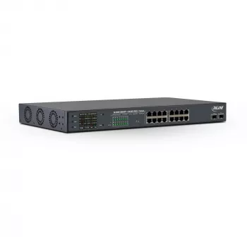 InLine switch di rete PoE+ Gigabit 24 porte, 1 Gb/s, 2xSFP, 19 pollici 1HE (con staffe)