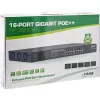 InLine switch di rete PoE+ Gigabit 24 porte, 1 Gb/s, 2xSFP, 19 pollici 1HE (con staffe)