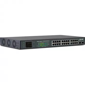 Switch di rete InLine PoE+ Gigabit 24 porte, 1 Gb/s, 2xSFP, 19 pollici 1U (staffe incluse)