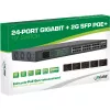 Switch di rete InLine PoE+ Gigabit 24 porte, 1 Gb/s, 2xSFP, 19 pollici 1U (staffe incluse)