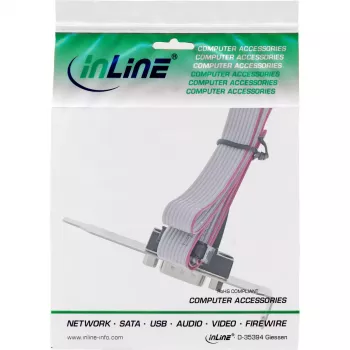 Staffa slot InLine DB9 connettore maschio su header interno 10 pin diretto 1:1 0,6 m