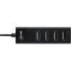 Hub USB 2.0 InLine 4 porte, connettore maschio Type-A su 4x connettore femmina Type-A, nero, 30 cm, sottile