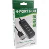 Hub USB 2.0 InLine 4 porte, connettore maschio Type-A su 4x connettore femmina Type-A, nero, 30 cm, sottile