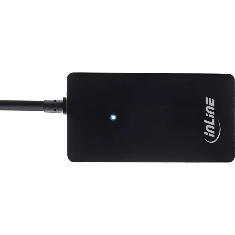 Hub USB 2.0 InLine 4 porte, connettore maschio Type-A su 4x connettore femmina Type-A, nero, 30 cm