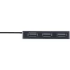 Hub USB 2.0 InLine 4 porte, connettore maschio Type-A su 4x connettore femmina Type-A, nero, 30 cm