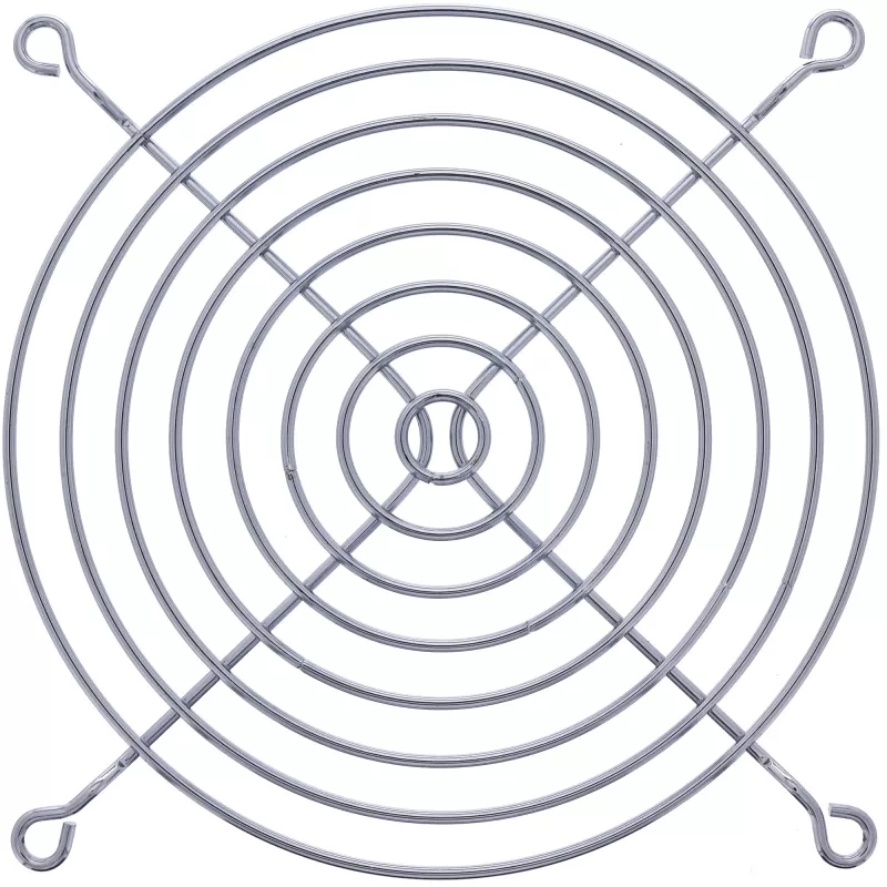 Griglia di protezione per ventola InLine in metallo cromato, 120x120mm