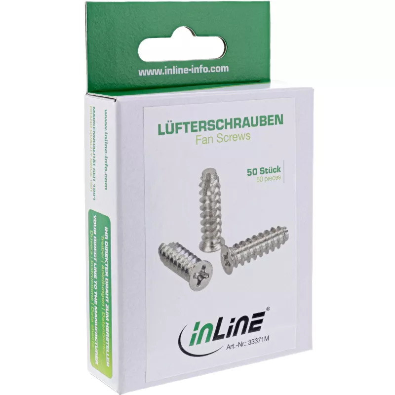 Viti per ventola InLine 5x16 mm argento confezione da 50 pezzi