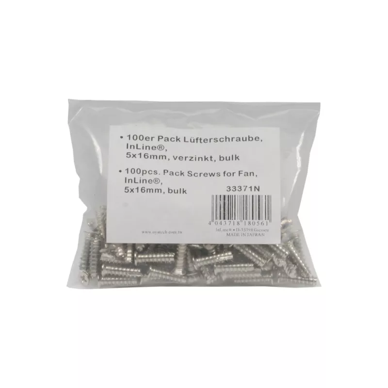 Viti per ventola InLine 5x16mm argento confezione da 100 pezzi