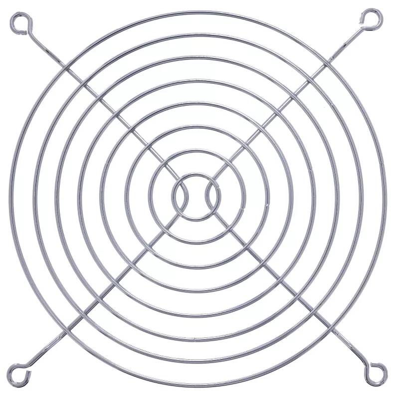 Griglia per ventola InLine in metallo cromato, 140x140mm