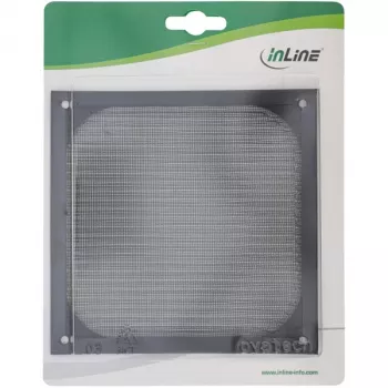 Filtro in alluminio per griglia ventola InLine, nero, 140x140mm
