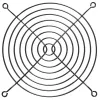 Griglia per ventola InLine in metallo, nero, 140x140mm