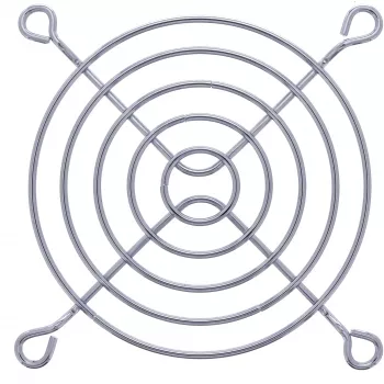 Griglia per ventola InLine in metallo cromato, 80x80 mm