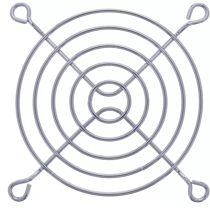 Griglia per ventola InLine in metallo cromato, 80x80 mm