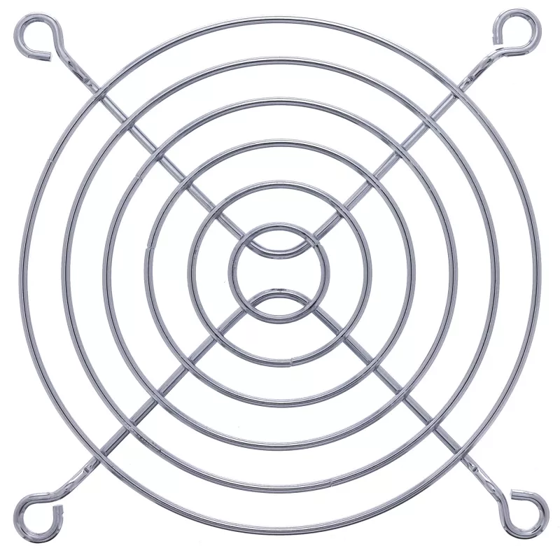 Griglia di protezione per ventola InLine in metallo cromato, 92x92mm