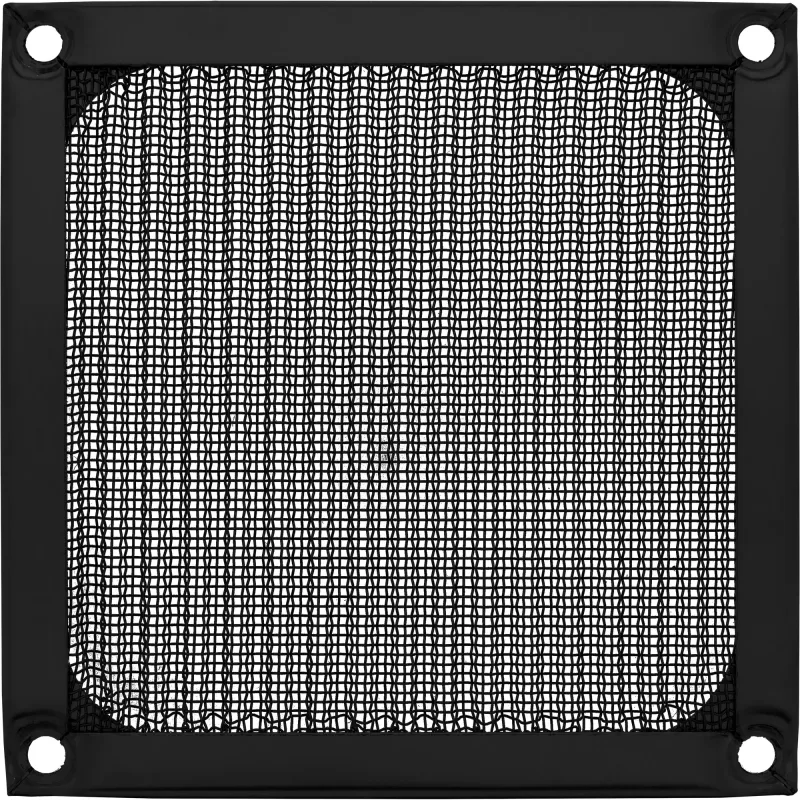 Filtro in alluminio per griglia ventola InLine, nero, 92x92 mm