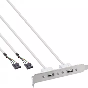 Staffa slot InLine 2x USB 2.0 Type-A femmina su 2x header interno 5 pin 0,3m