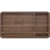 Organizer InLine WoodCharge con superficie di ricarica Qi e fonte di alimentazione USB