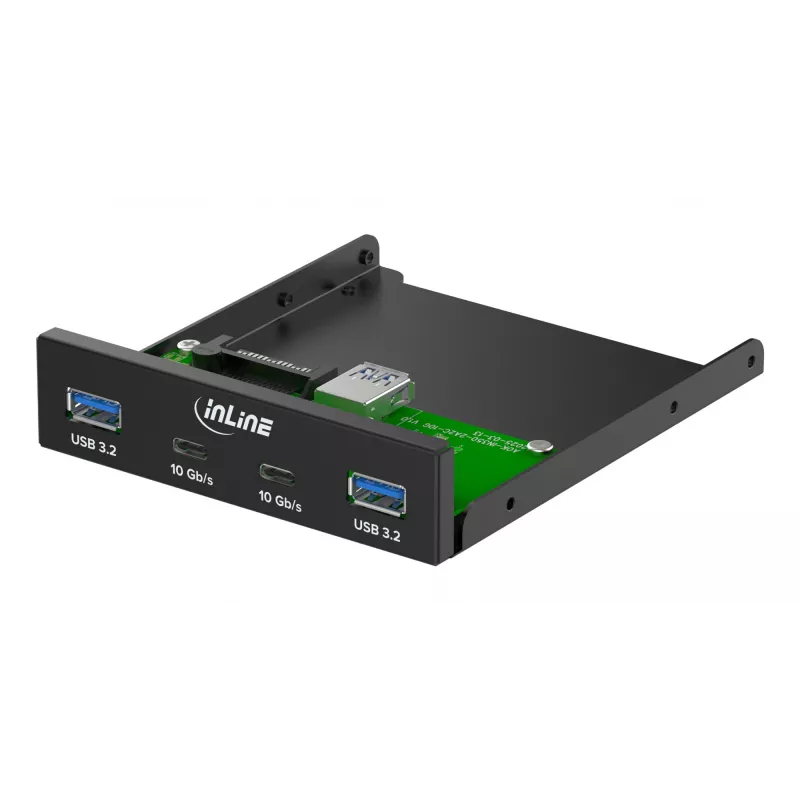 InLine 33456C mascherina per vano unità 8,89 cm (3,5 inch) con porte I/O nero