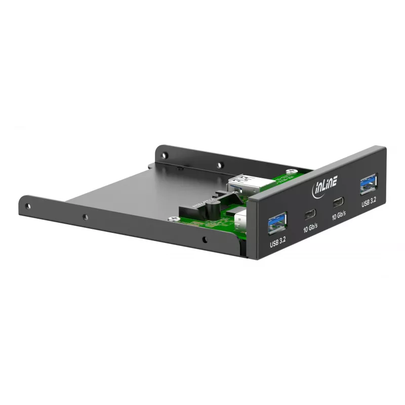 InLine 33456C mascherina per vano unità 8,89 cm (3,5 inch) con porte I/O nero