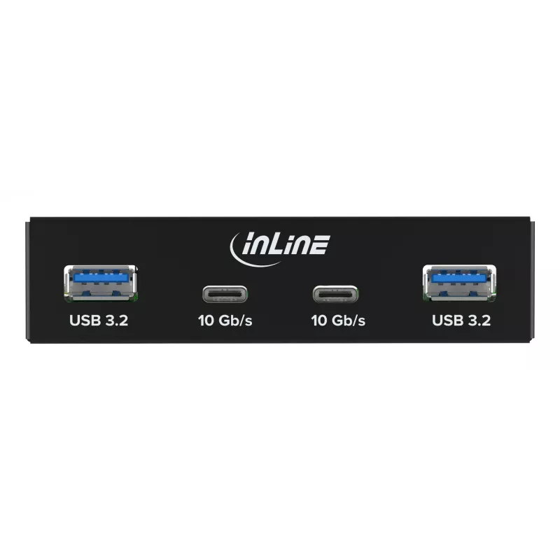 InLine 33456C mascherina per vano unità 8,89 cm (3,5 inch) con porte I/O nero