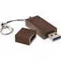Chiavetta USB 3.0 InLine, noce, con portachiavi, 128 GB